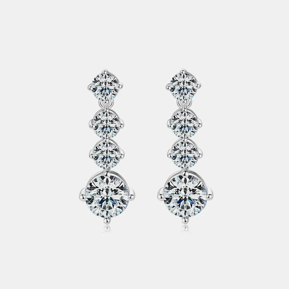 4 Carat Moissanite 925 Sterling Silver Earrings - V.I.P Digital Presence