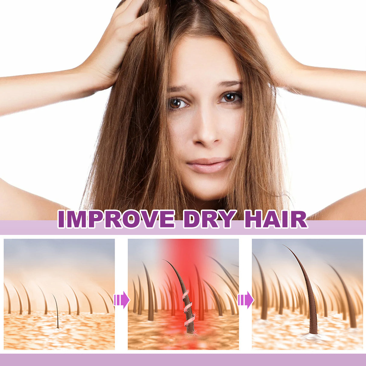 Purple Hair Essential Oil Care Capsules, Improves Dry Hair Knotting And Broken Dandruff Cleaning - V.I.P Digital Presence