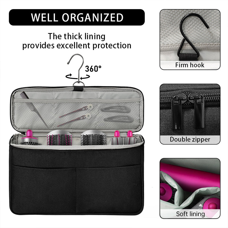 travel storage bag compatible with Dyson Airwrap Styler, a portable organizer with multi-pockets for hair curler and attachments - V.I.P Digital Presence