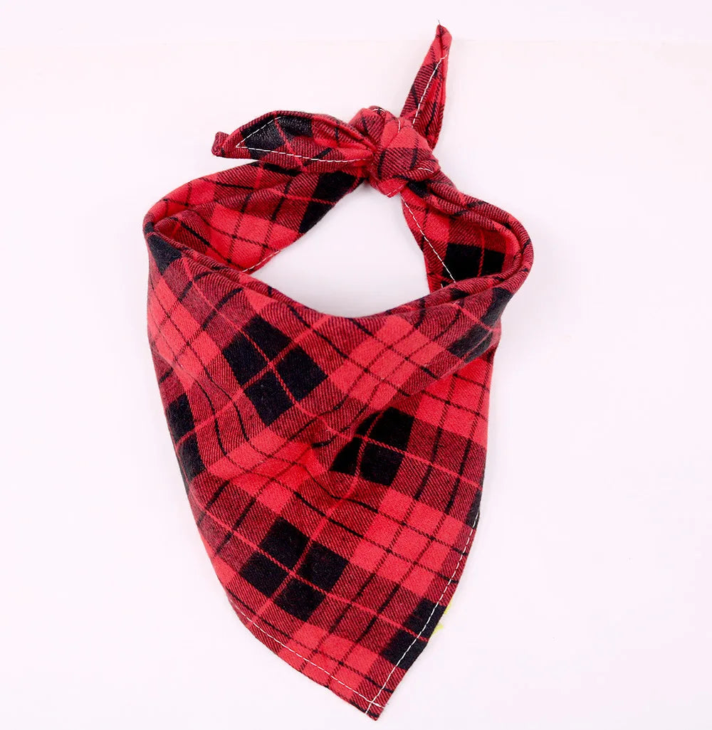 Dog Bandanas Large Pet Scarf Bandana For Dog Cotton Plaid Washable Bow Tie Collar Cat Puppy Triangular Scarf Bib Dog Accessories - V.I.P Digital Presence