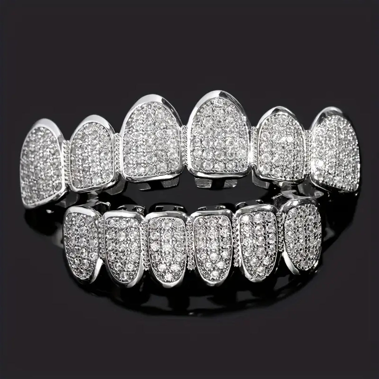 Hip hop braces with copper zircon micro inlaid with real gold Halloween teeth decoration exaggerated hiphopgrills - V.I.P Digital Presence