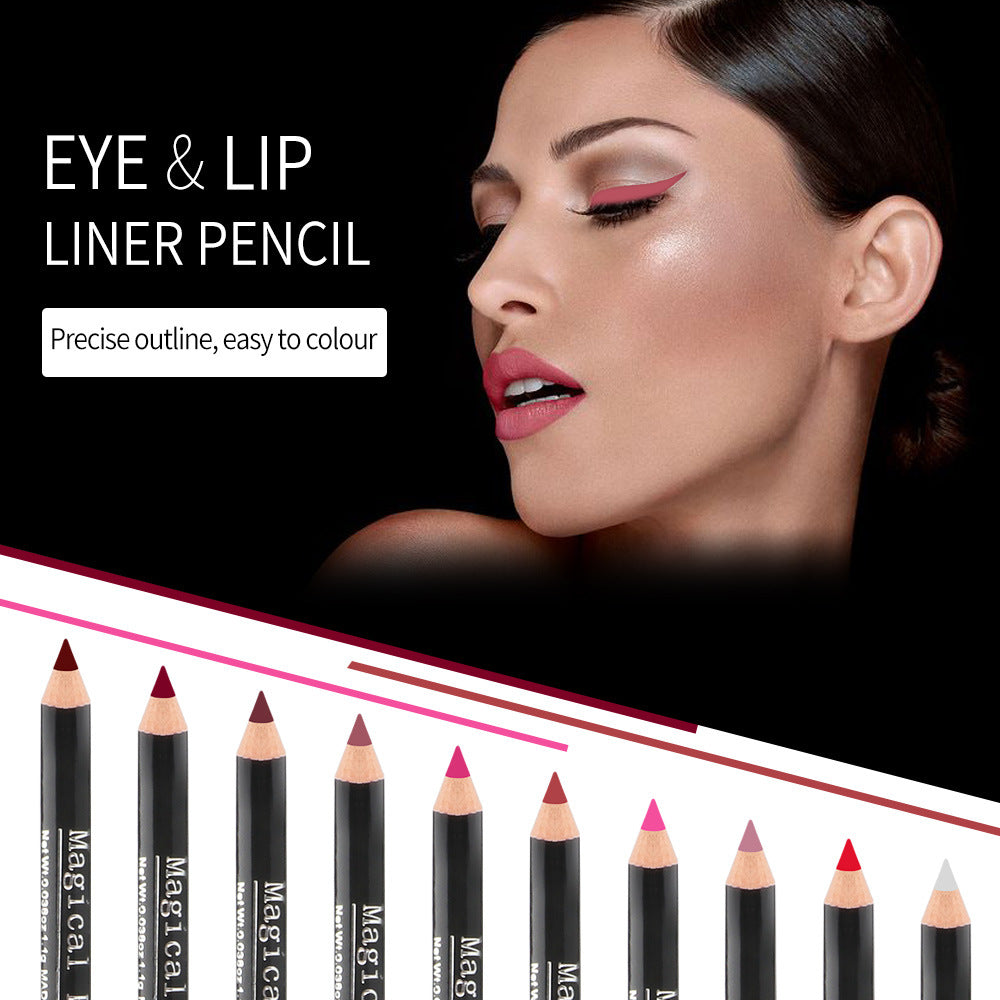 Magical Halo Easy To Color Lip Liner / Eyeliner 10 Colors Waterproof Lip Pencil That Lasts Makeup And Does Not Fade - V.I.P Digital Presence