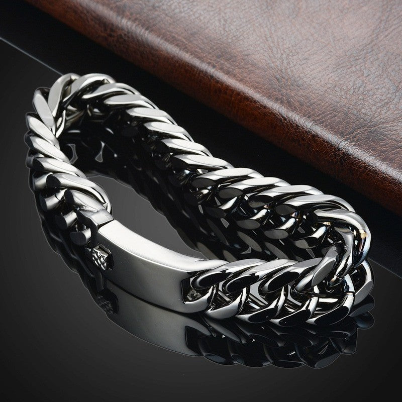 Fashionable 18K gold plated men's electroplated alloy double buckle bracelet - V.I.P Digital Presence