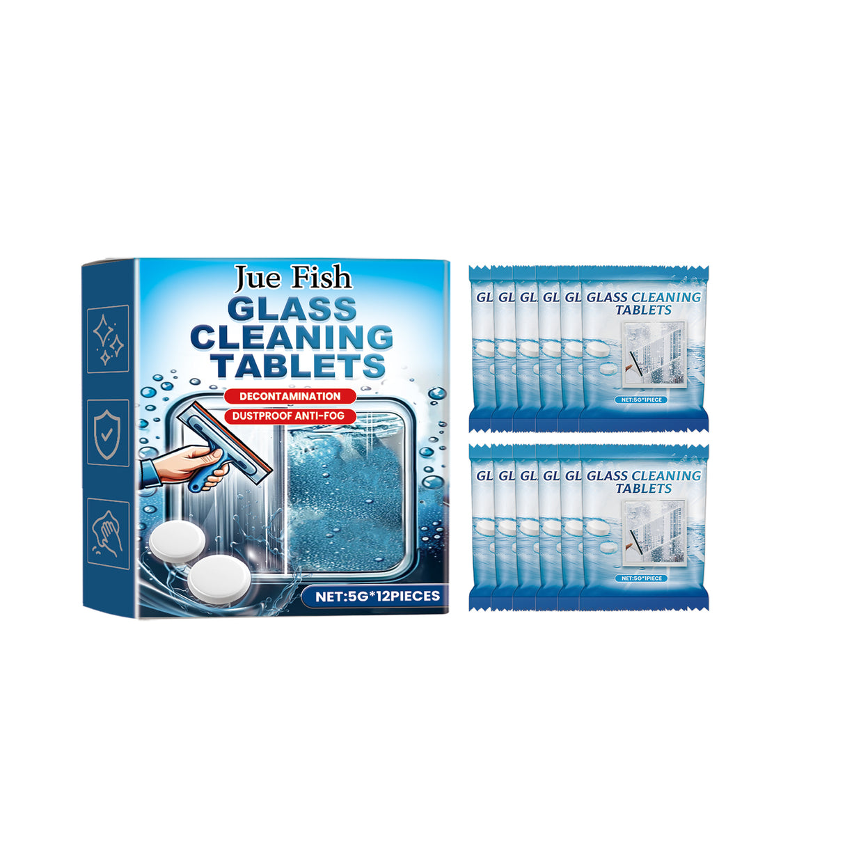 Glass Cleaning Effervescent Sheet, Door And Window Glass Scale Dust Stubborn Stains Clean Mirror Transparent - V.I.P Digital Presence