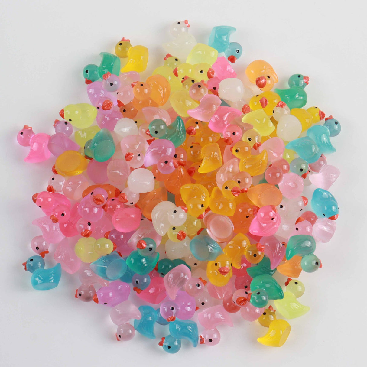 Resin luminous cartoon three-dimensional cute cartoon duck DIY car ornament keychain micro landscape hair clip decoration - V.I.P Digital Presence