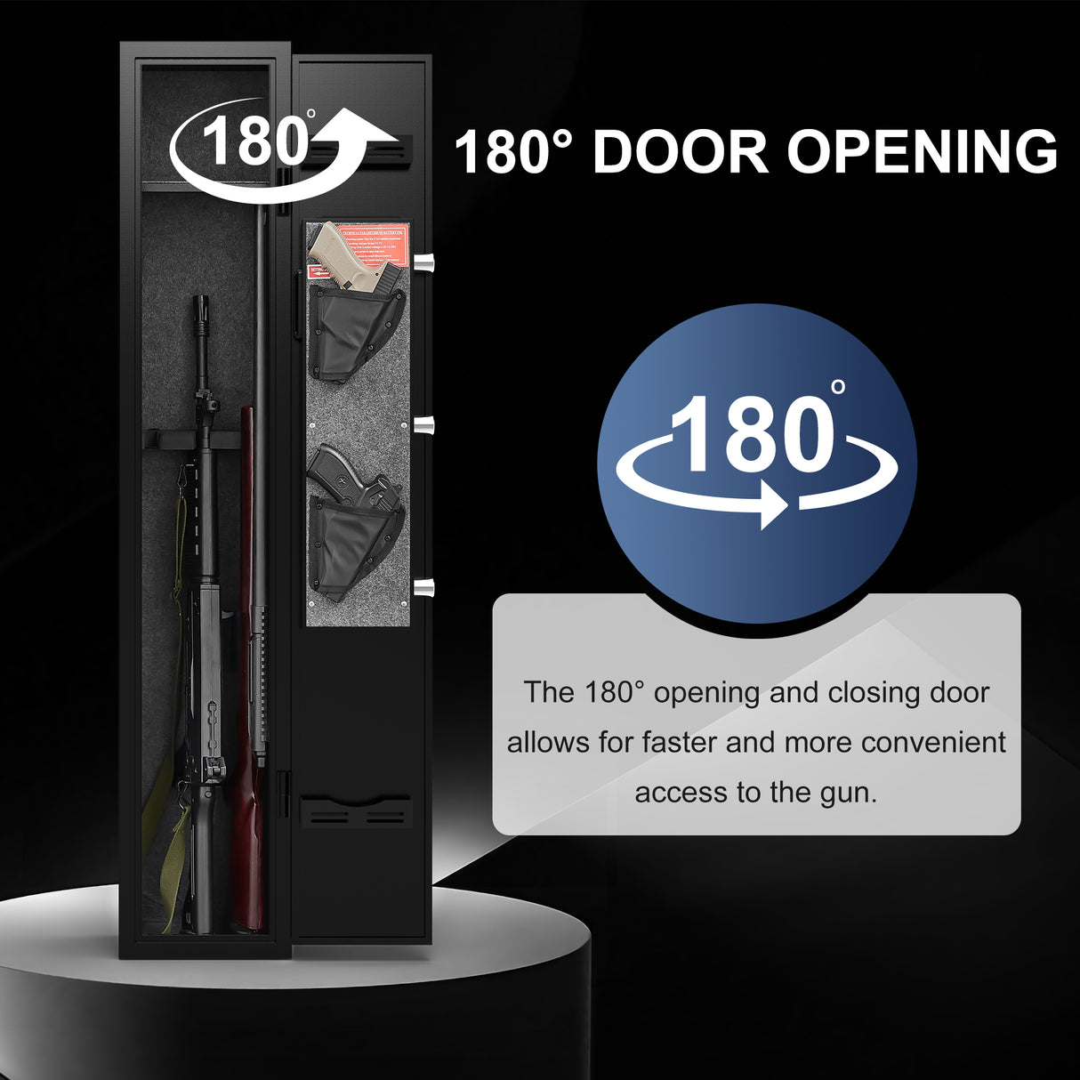 5 gun safes with 3 pistol pockets, quick access biometric adjustable heavy-duty gun rack mounted gun safes - V.I.P Digital Presence