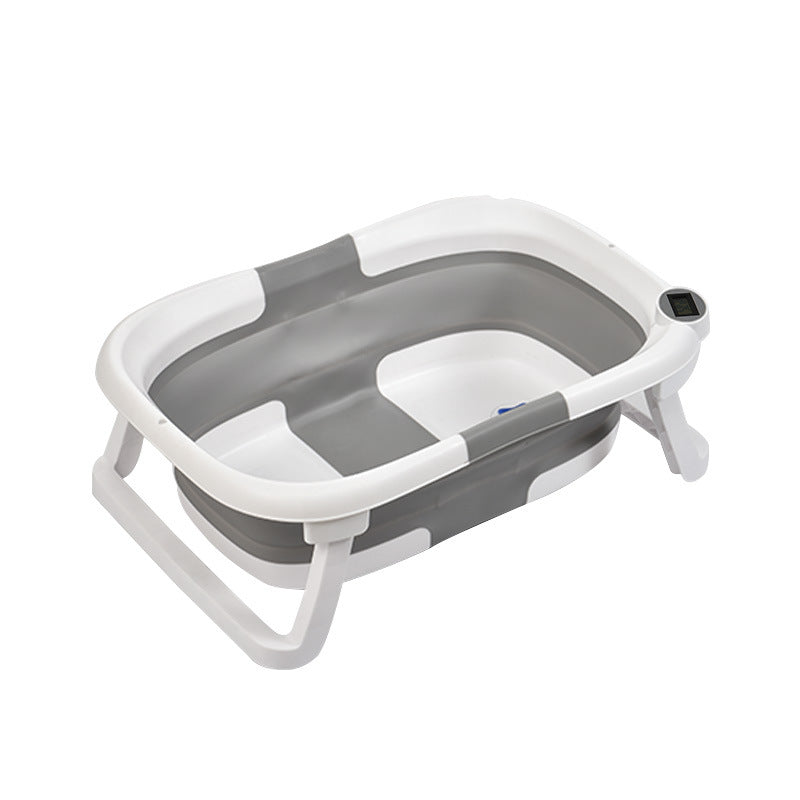 Children's lying Bathtub Portable Folding Plastic Household Newborn Baby care Small size baby tubs three fold bathtub with temperature display - V.I.P Digital Presence
