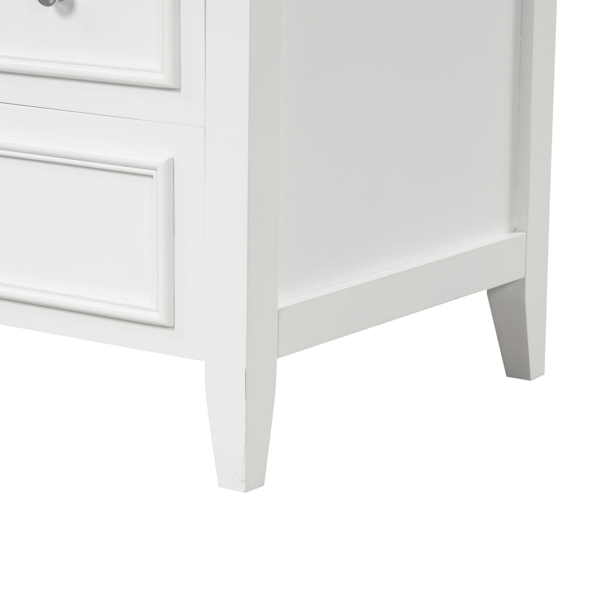 30" Bathroom Vanity with Sink, Bathroom Vanity Cabinet with Three Drawers and Door, Solid Wood and MDF, White - V.I.P Digital Presence