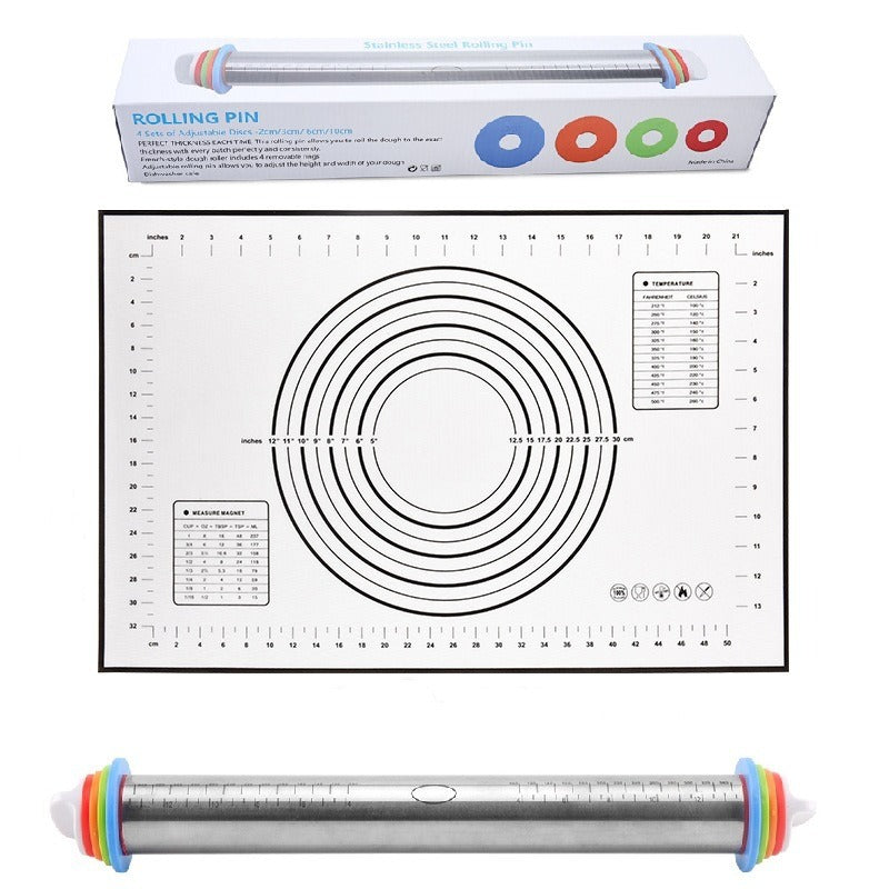 17 inch stainless steel adjustable thickness rolling pin scale rolling pin leather material kneading tool - V.I.P Digital Presence