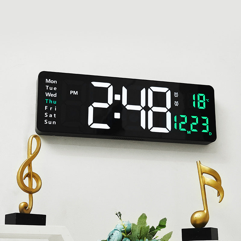 13/16 Inches Large LED Digital Wall Clock ,Wall Mounted Remote Control Temperature Date Week Display Timer Dual Alarm Clock - V.I.P Digital Presence
