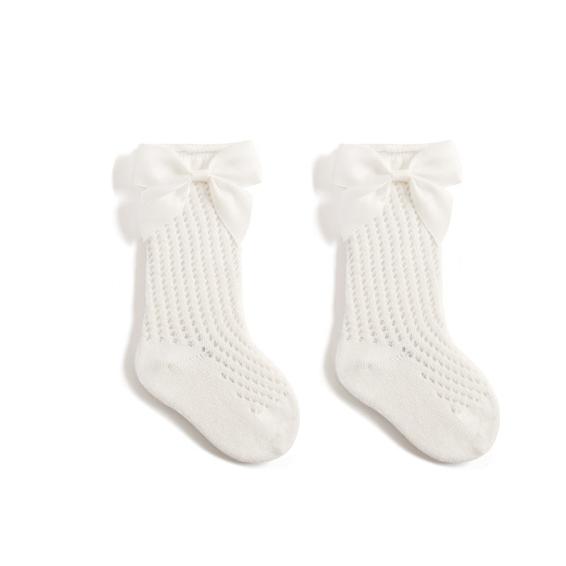 Children's Socks Combed Cotton Girl Baby Bow Princess Socks Hollow Mesh Dance Socks - V.I.P Digital Presence