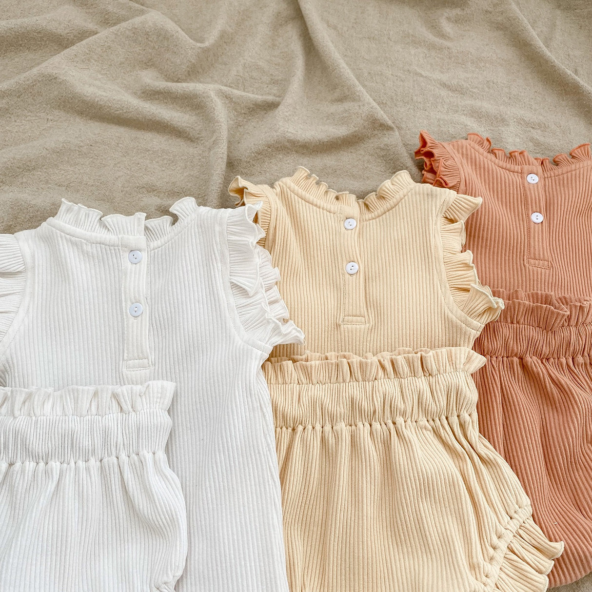 Baby Pit Thread Crawling Clothes Spring/Summer Wooden Ear Edge Girls' Harper+Drawstring Big PP Pants Set - V.I.P Digital Presence