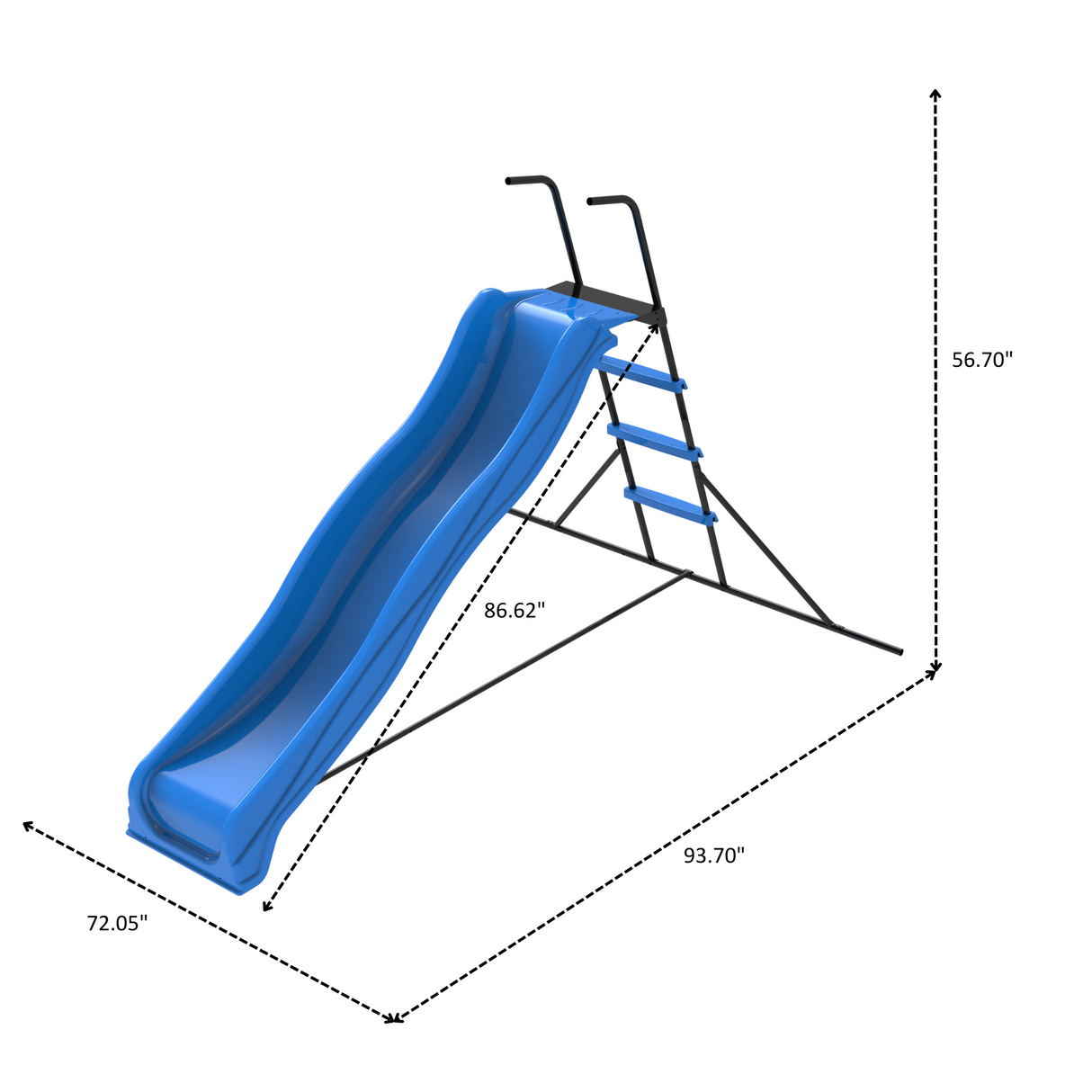 XSL003 2.2M kids plastic slide indoor Freestanding playground equipment children plastic slide kids indoor slide blue - V.I.P Digital Presence