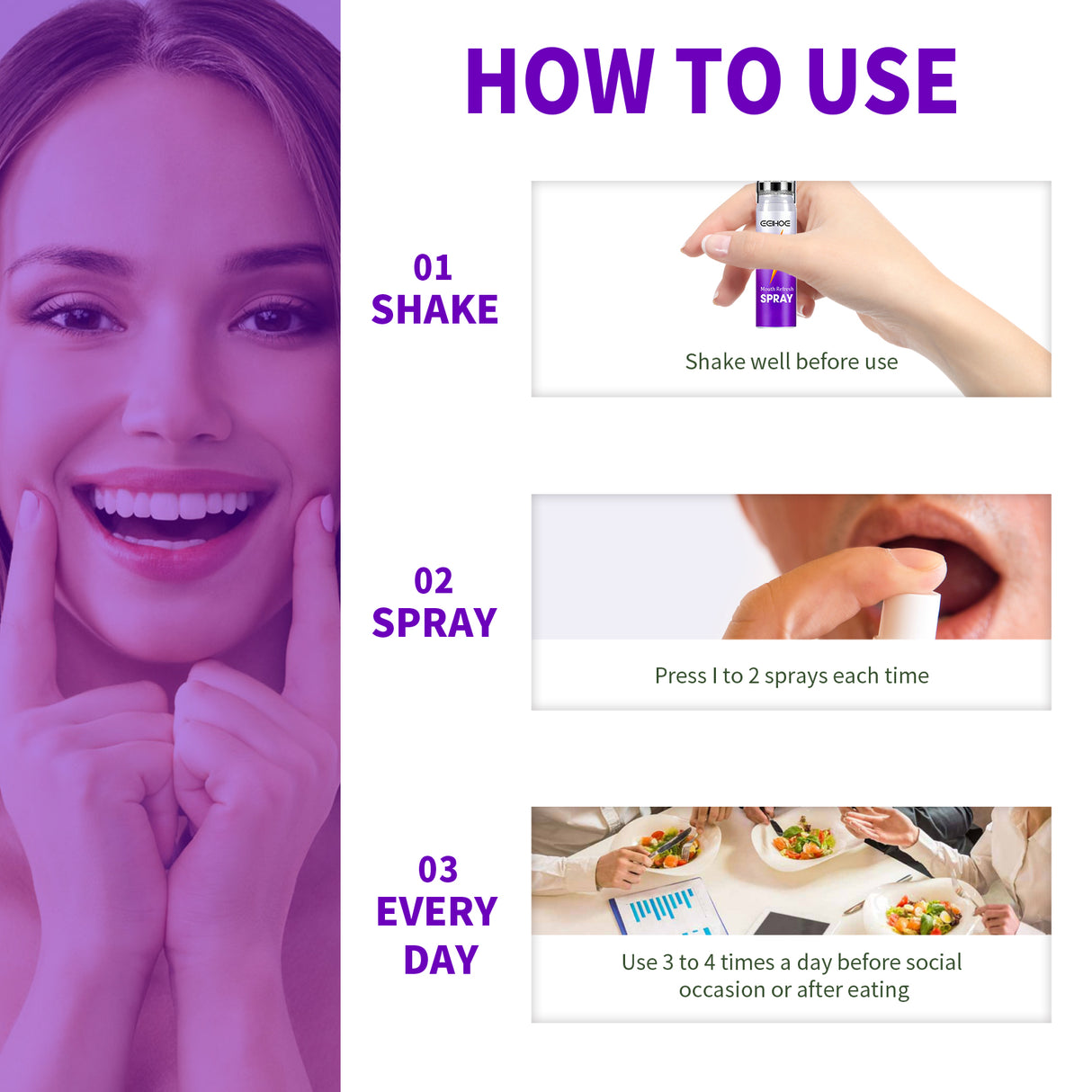 Fresh Mouth Spray, Clean Bad Breath Fresh Breath Fragrance Portable Spray - V.I.P Digital Presence