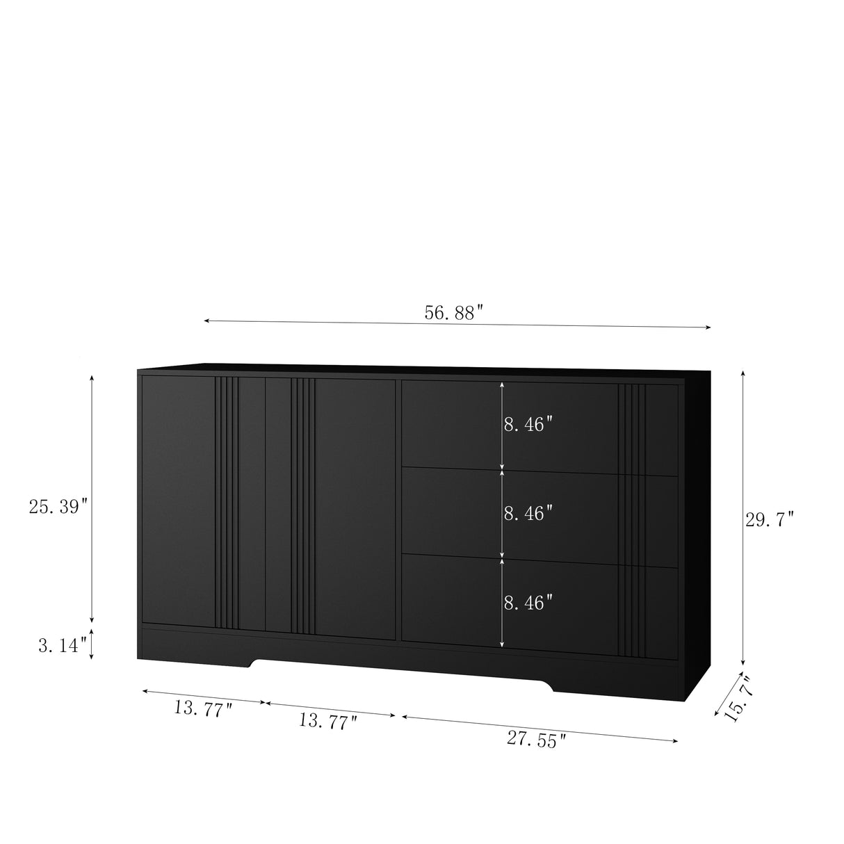 Modern kitchen buffet lockers with storage space, drawers and doors, and a large coffee bar with adjustable kitchen shelves - V.I.P Digital Presence