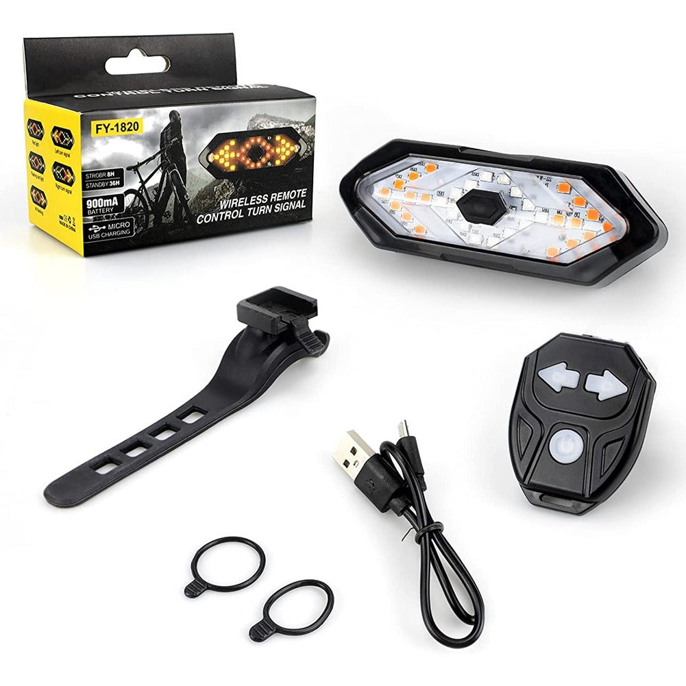 Bike Turn Signal Light Remote Control Bicycle Direction Indicator MTB LED Rear Rechargeable Steering Taillight with Horn - V.I.P Digital Presence