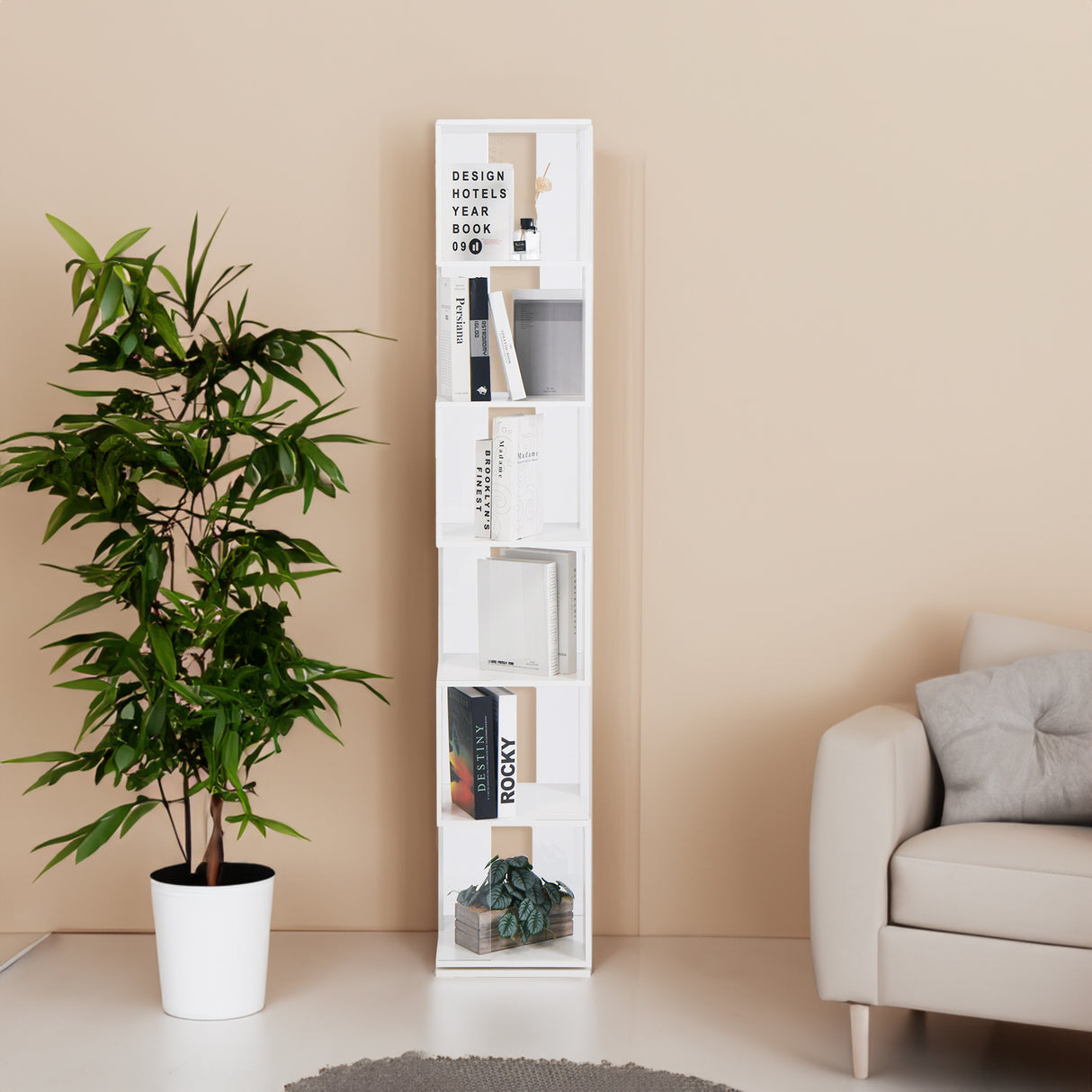 6-layer rotating acrylic board simple bookshelf, multi-functional creative bookshelf for students in the living room - V.I.P Digital Presence