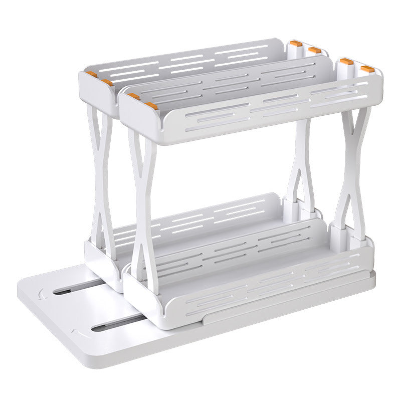 Pull out Rotating Spice Rack Organizer for Cabinet Rotate Makeup Organizer Slide Bottle Box Holder Plastic Seasoning Spice Rack - V.I.P Digital Presence