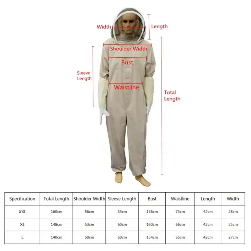 1 Set of Professional Ventilated Full - Body Beekeeping Suit with Gloves - V.I.P Digital Presence