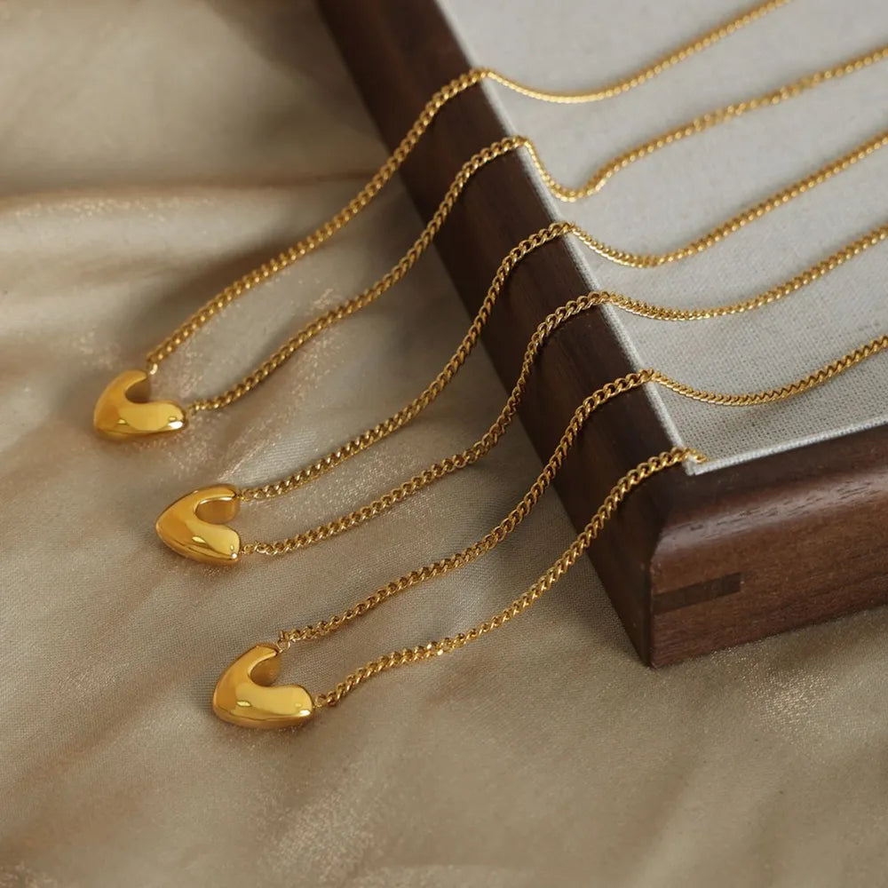 Gold-Plated Heart Pendant Necklace - V.I.P Digital Presence