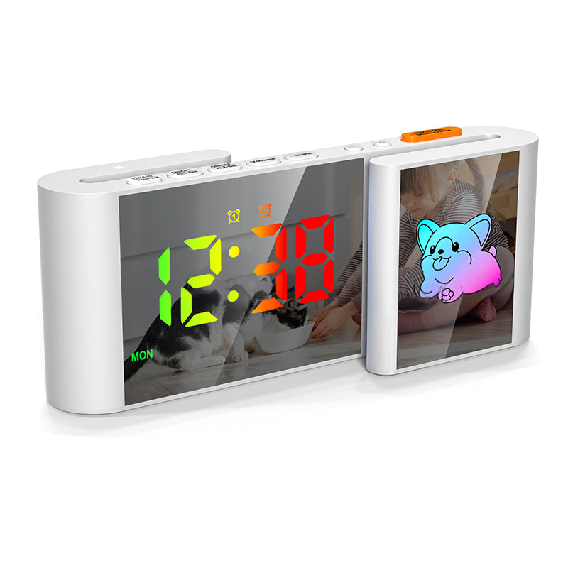 Creative S-shaped Dual-Screen RGB Colorful Alarm Clock, Adorable Cartoon Night Light Electronic Clock - V.I.P Digital Presence