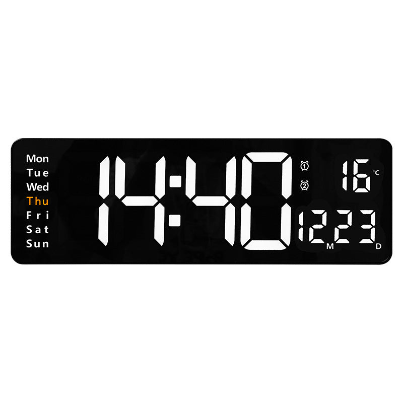 13/16 Inches Large LED Digital Wall Clock ,Wall Mounted Remote Control Temperature Date Week Display Timer Dual Alarm Clock - V.I.P Digital Presence
