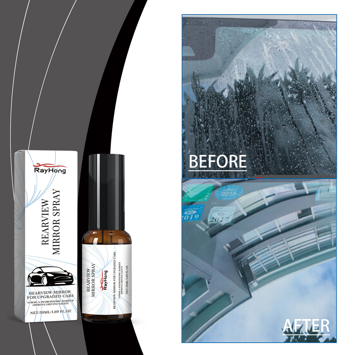 Car Window Rain Spray, Decontamination Descaling Water Stains Improve Vision Rearview Mirror Cleaning - V.I.P Digital Presence