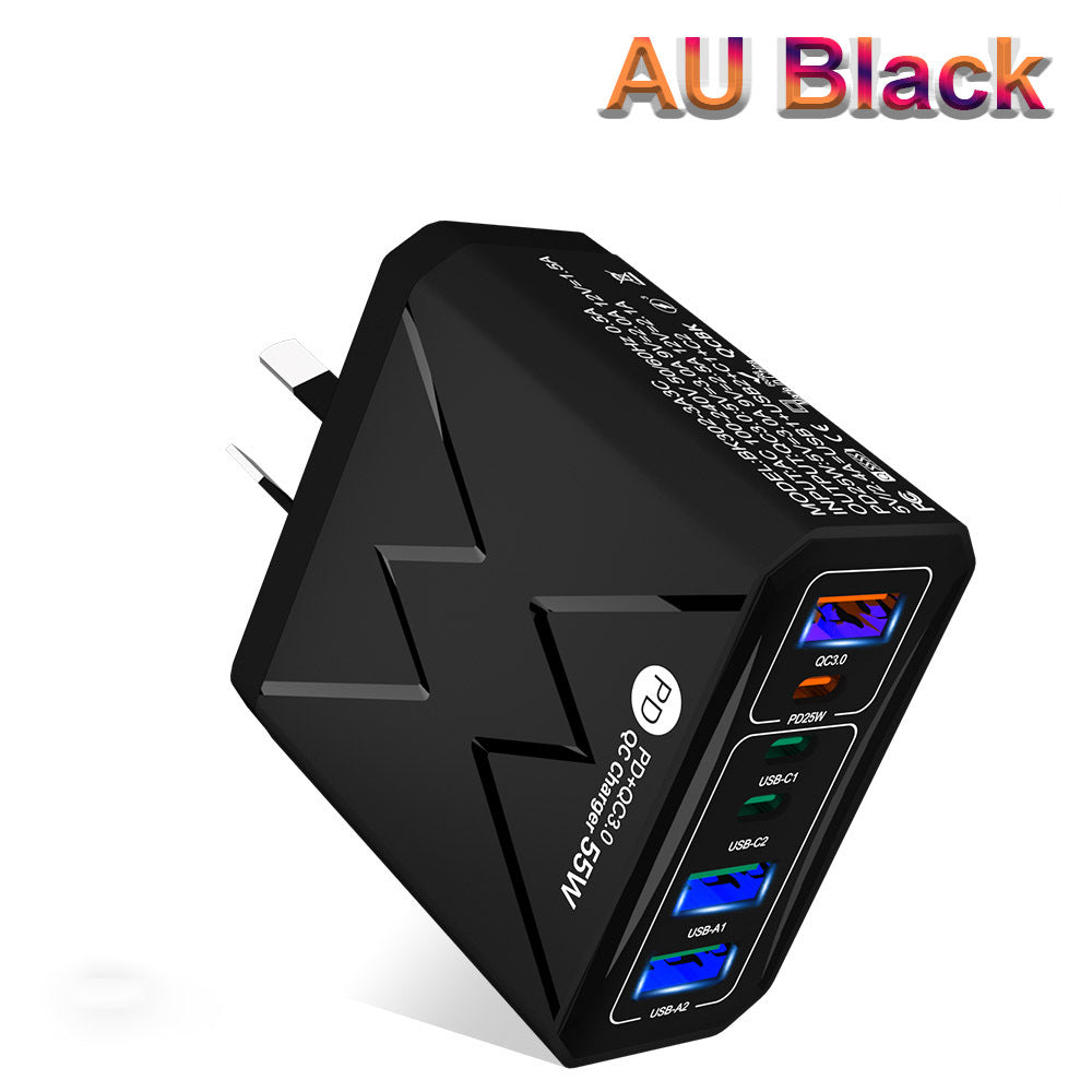 Fast charging mobile phone charger standard PD55W QC3.0+PD25W 3PD+3USB travel charging head - V.I.P Digital Presence