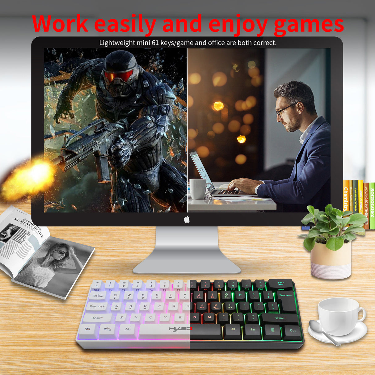 61 key keyboard Bluetooth the third mock examination 2.4G wireless keyboard RGB backlight tablet phone mini keypad - V.I.P Digital Presence