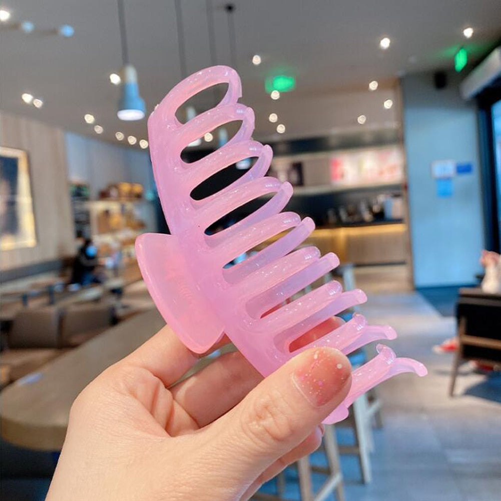1PC Korean Solid Large Hair Claws Elegant Acrylic Hairpins Barrette Crab Hair Clips Headwear for Women Girls Hair Accessories - V.I.P Digital Presence