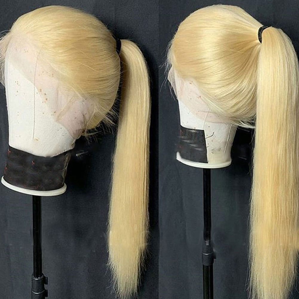 European and American Women's Wig Front Lace Wig Female 613 # Long Straight Hair Chemical Fiber Wig Head Cover Wigs - V.I.P Digital Presence
