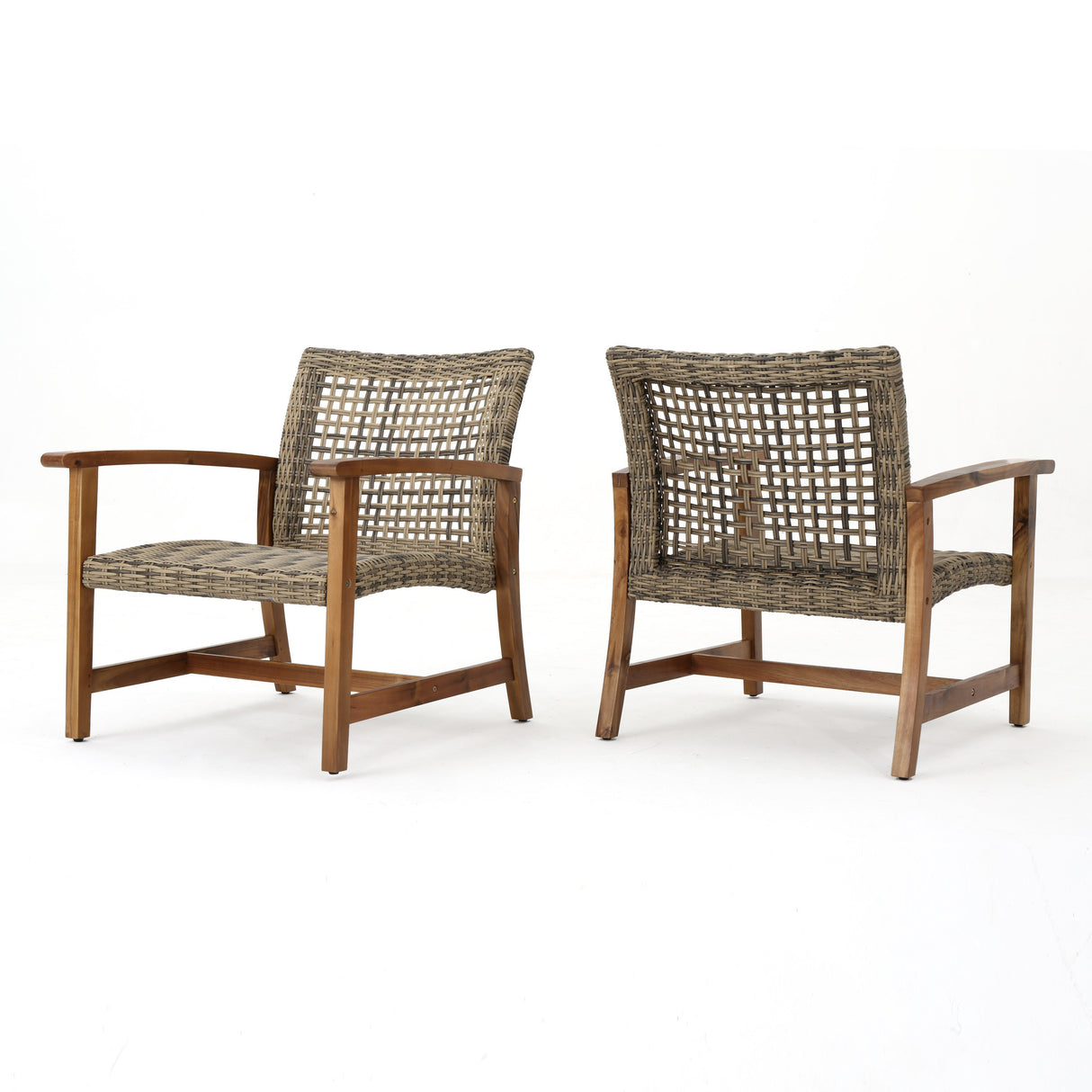 HAMPTON WOOD + WICKER CLUB CHAIR ( set of 2) - V.I.P Digital Presence