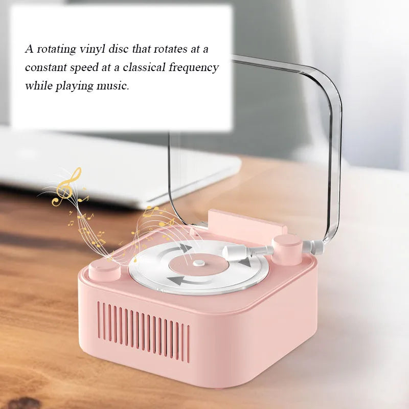 Retro Atomic Vinyl Bluetooth Speaker Hif Sound Long Battery Life Mini Record Player Rotary Speaker with Built-in Battery - V.I.P Digital Presence