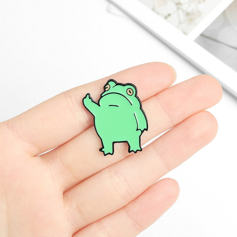 Funny Frog Enamel Pin Custom Cool Animal Brooches Bag Lapel Pin Cartoon Froggy Badge Jewelry Gift for Friends - V.I.P Digital Presence