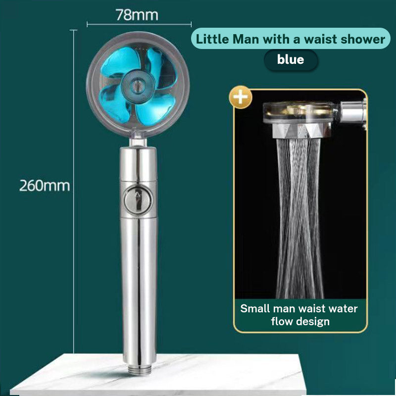 Xiao Man Waist Supercharged Sprinkler Head Dual Turbo Pressurized Propeller Fan Shower Head Shower Head - V.I.P Digital Presence