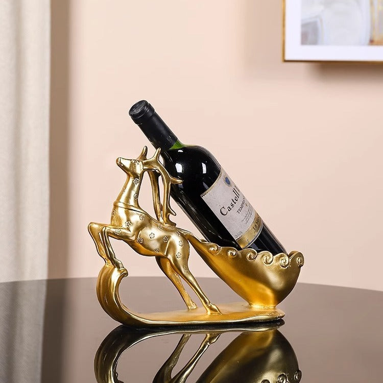 Creative Golden Deer Wine Rack Living Room Wine Cabinet Decoration Home TV Cabinet Decoration Red Wine Rack Decorative Crafts - V.I.P Digital Presence