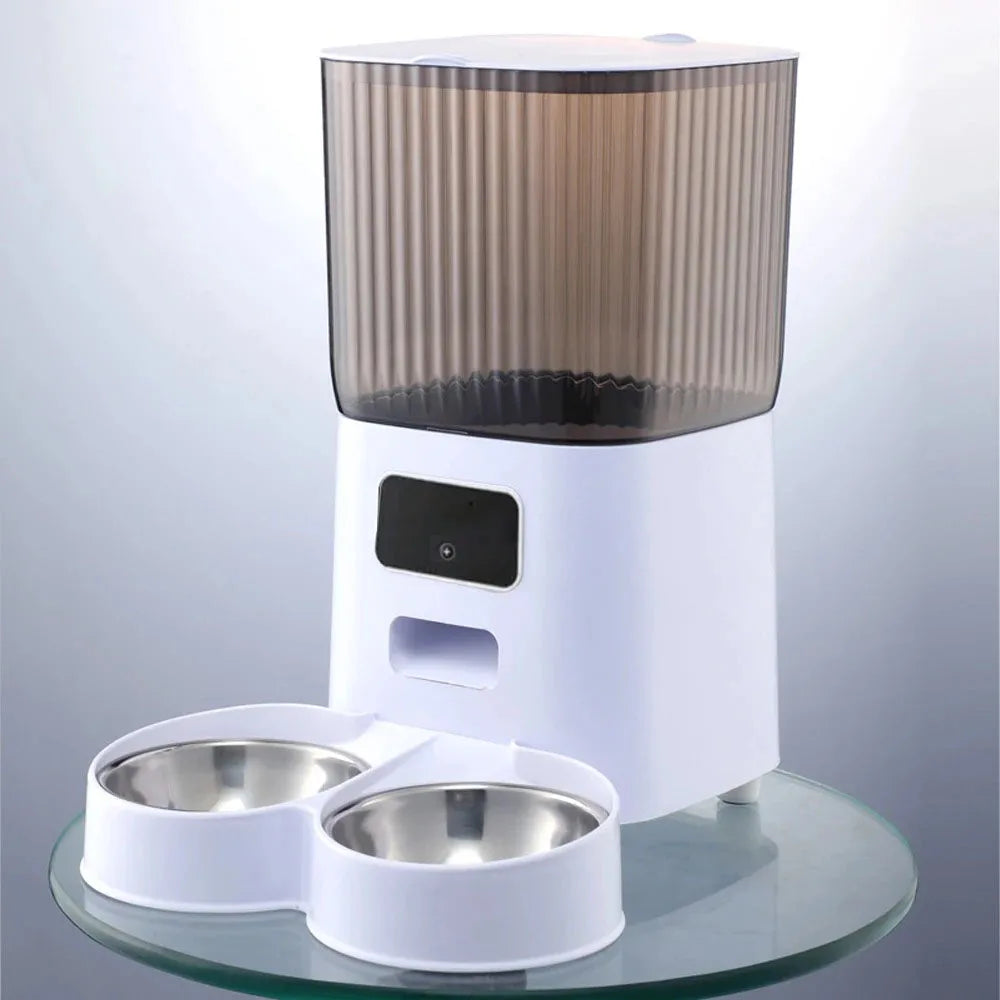 5L Double Bowls Smart Automatic Cat Feeder With Camera Cat Dry Food Video Dispenser Pet Smart Voice Recorder Auto Feeder For Dog - V.I.P Digital Presence