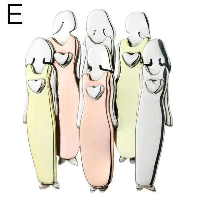 2/3/4/5/6 Sisters Pin Best Friends Pin Sisterhood Brooch Tricolor Brooch Handmand Christmas New Year Gift Durable Metal Brooches - V.I.P Digital Presence