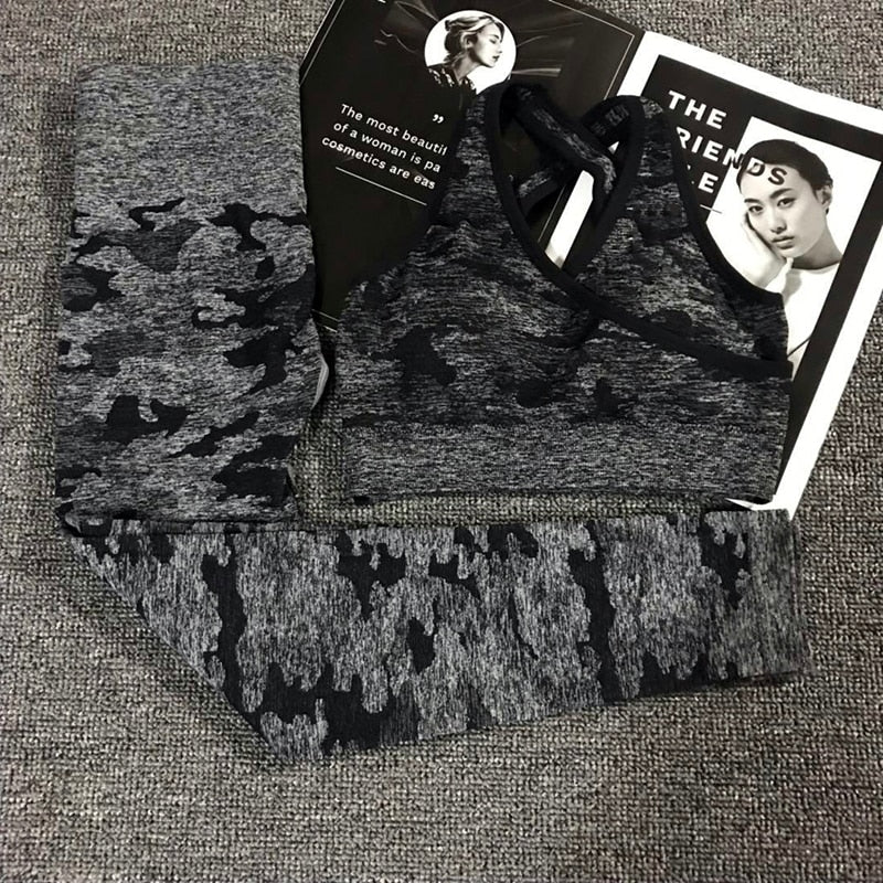 2PCS Camouflage Camo Yoga Set Sports Wear For Women Gym Fitness Clothing Booty Yoga Leggings + Sport Bra GYM Sport Suit Femme - V.I.P Digital Presence