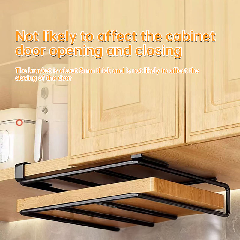 Under - Cupboard Hanging Organizer: Hooks for Paper Towels, Rags, Plus Shelf for Cutting Boards & Pot Covers - V.I.P Digital Presence