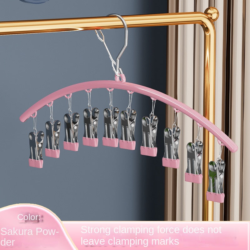 Clothes Hanger with Multiple Clips for Home Use Retractable Travel Space-Saving Indoor Bra and Panty Drying Rack Circular Design for Balcony - V.I.P Digital Presence