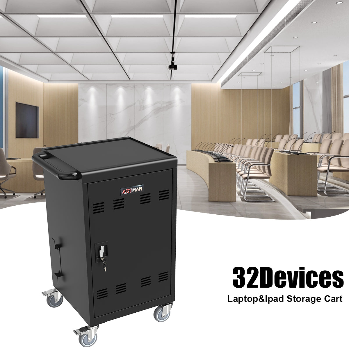Mobile Charging Cart and Cabinet for Tablets Laptops 30-Device - V.I.P Digital Presence
