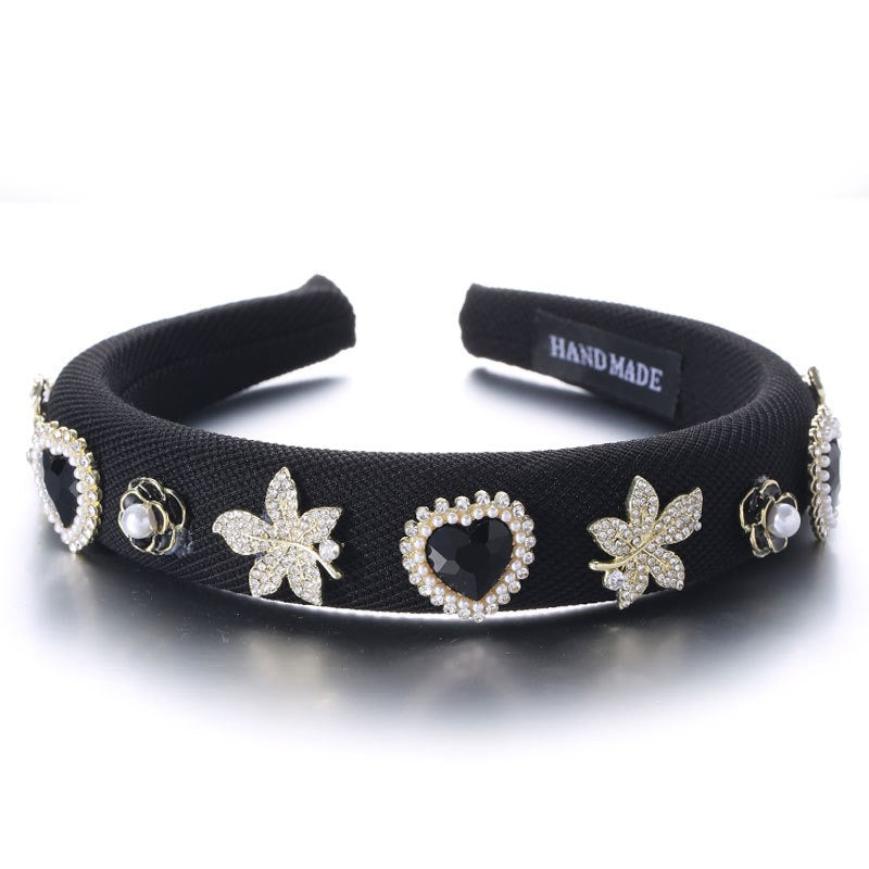 Fashionable Drip Oil Camellia Heart Solid Color Sponge Head Hoop - V.I.P Digital Presence