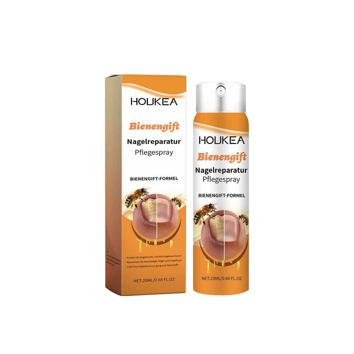 Spray reparador de uñas con veneno de abeja, reparación diaria de uñas, brillo natural, spray nutritivo suave