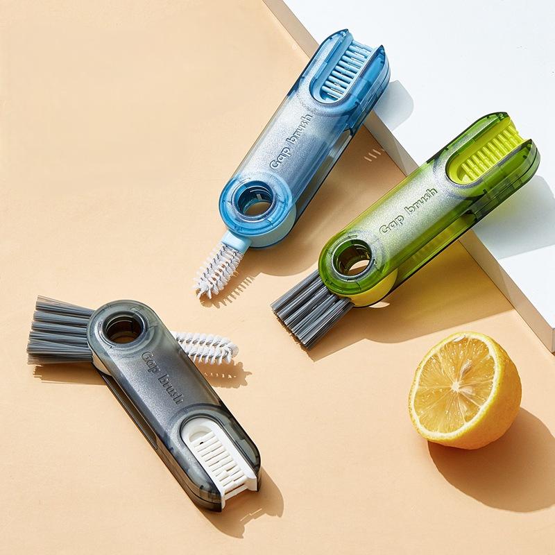 Vacuum cup brush cleaning cup, water cup mouth, milk bottle, multifunctional cleaning cup lid, tea cup, three in one gap brush t - V.I.P Digital Presence