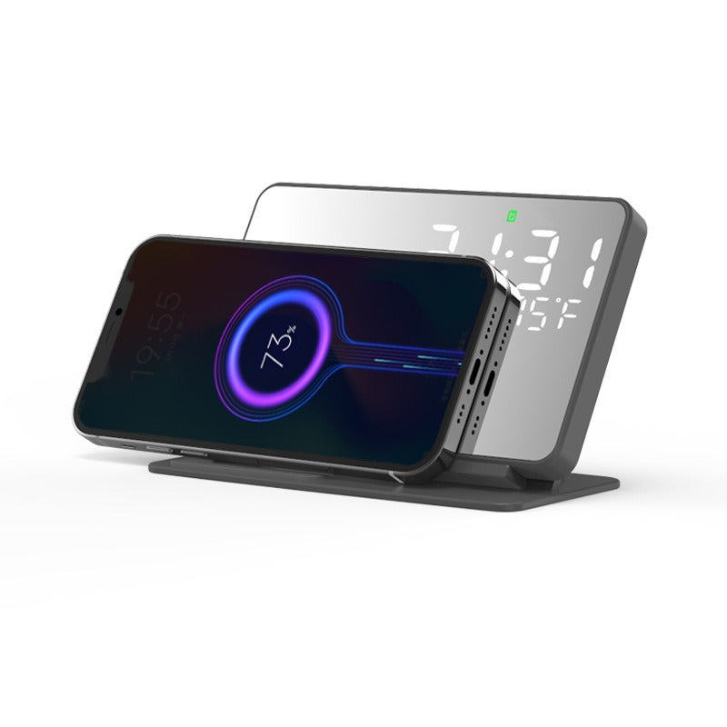 2-in-1 wireless charging time display alarm clock 15W thermometer wireless charging - V.I.P Digital Presence