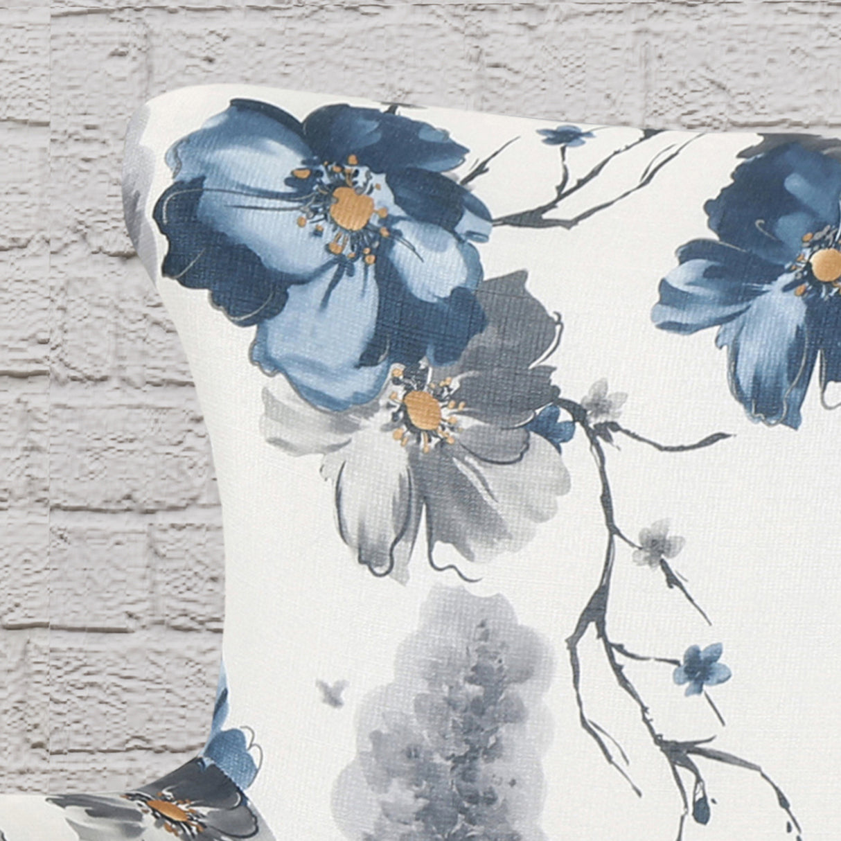 Modern retro printed fabric cushioned club chair, white and blue patterned armchair - V.I.P Digital Presence