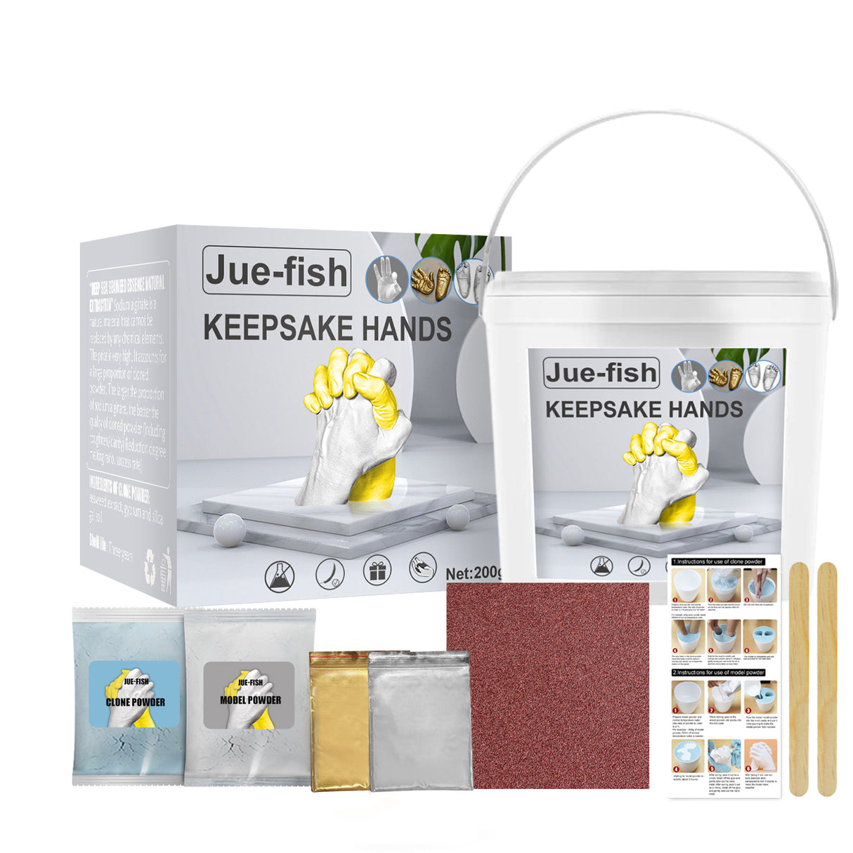 Jue-Fish 3D Hand Makrolon Powder Couple Anniversary Souvenir DIY Mother's Day Children's Day Gift - V.I.P Digital Presence