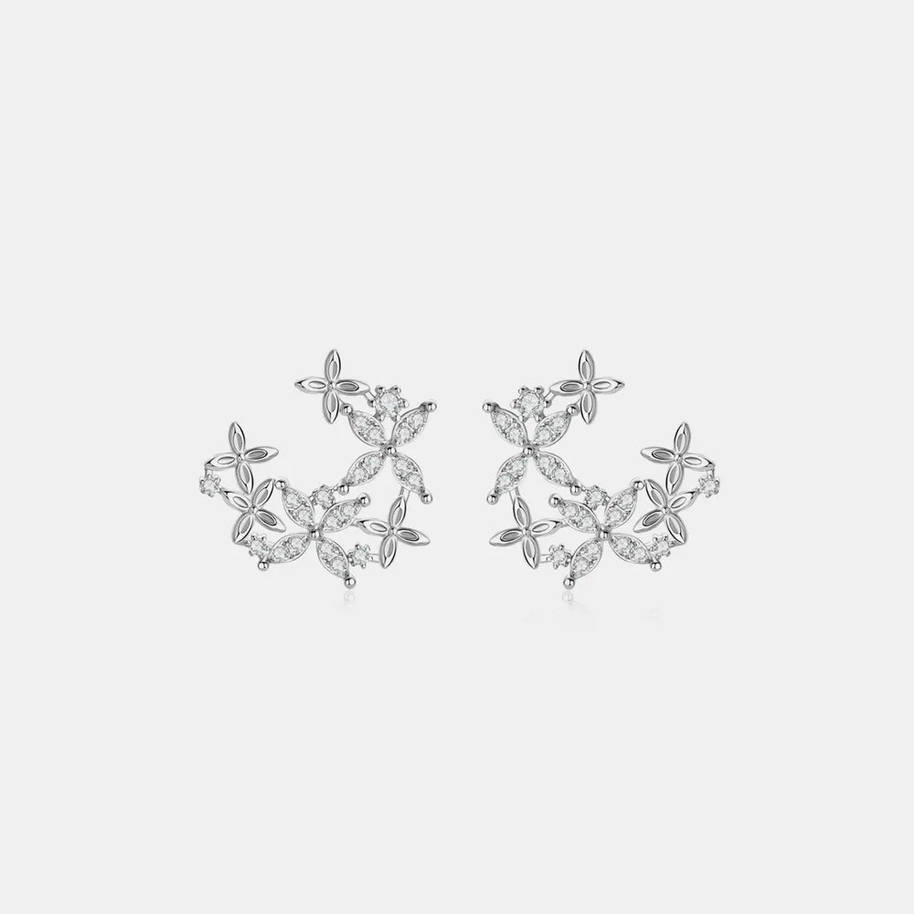 925 Sterling Silver Moissanite Lucky Clover Earrings - V.I.P Digital Presence