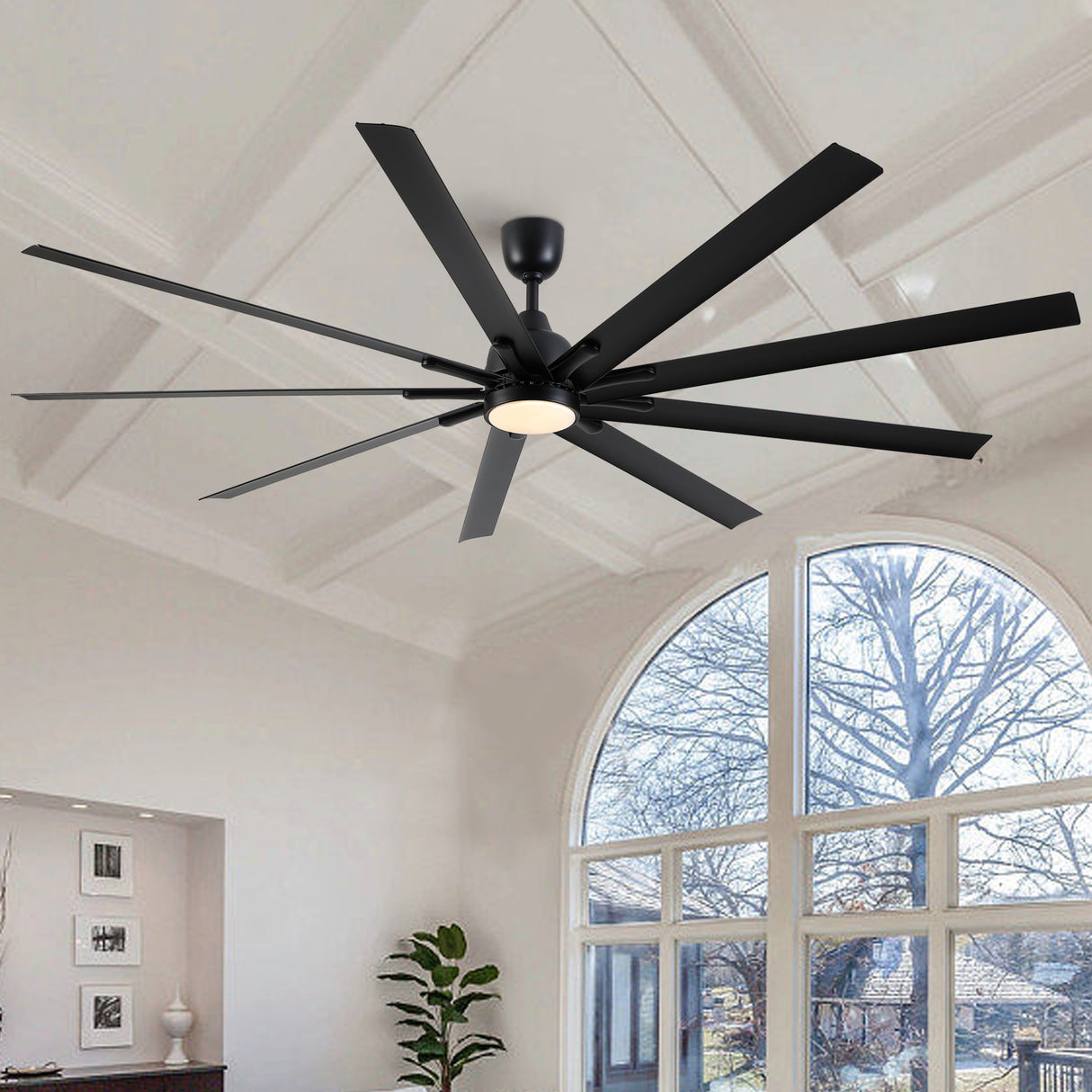84 In Super Large Black Ceiling Fan with Remote Control - V.I.P Digital Presence